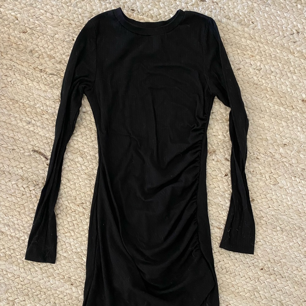 Francesca’s black long sleeve mini dress